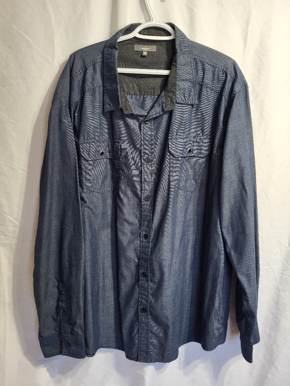 Mountain Ridge Blue Button-Up Shirt - 3XL